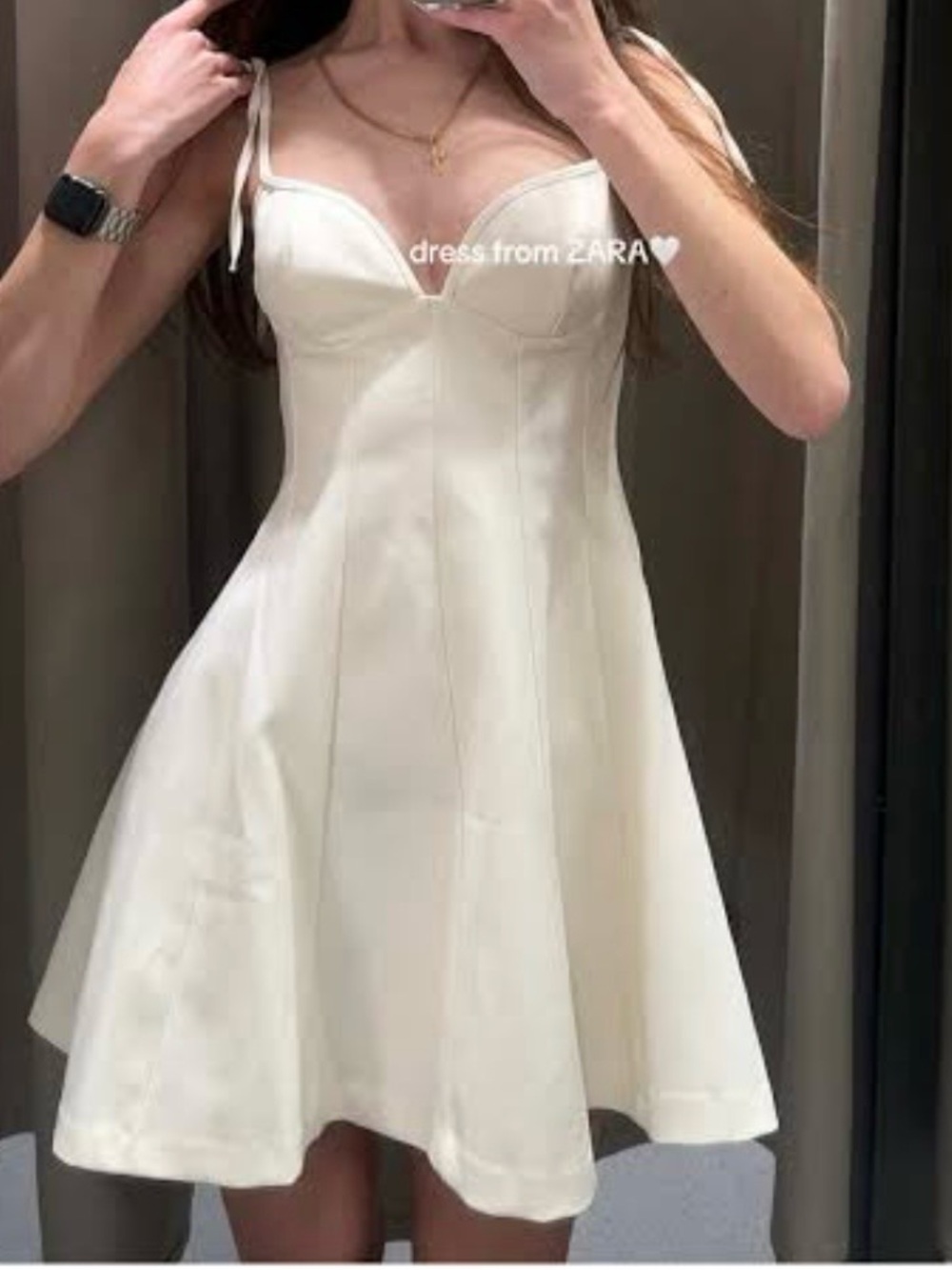 Zara White Mini Dress Bustier XS